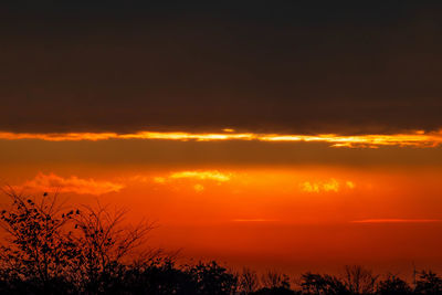 Scenic view of dramatic sky during sunset