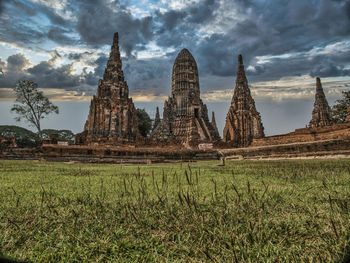 Panoramic view of temple against sky