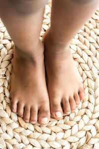 Low section of woman in basket
