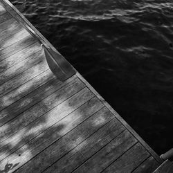 High angle view of pier over river