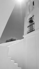 Low angle view of staircase against sky