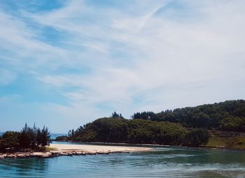 Scenic view of river against sky