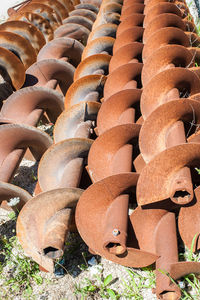 Close-up of stack of firewood