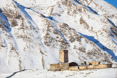 Scenic view of mountains during winter
