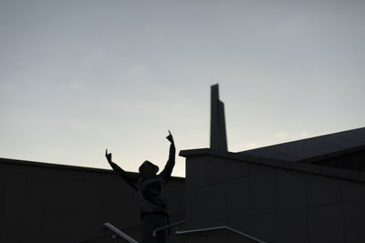 Low angle view of statue against clear sky