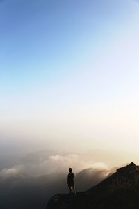 Woman looking at mountains