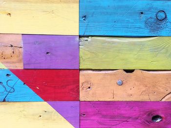 Full frame shot of multi colored wood