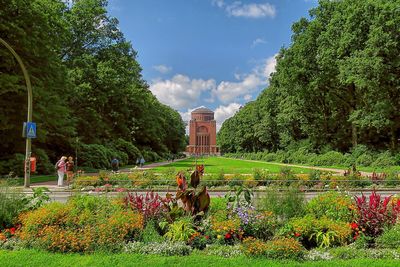 Scenic view of park against sky