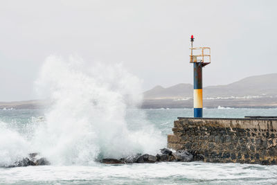 Waves splashing on beach