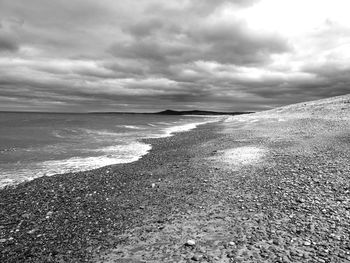 Scenic view of beach against sky