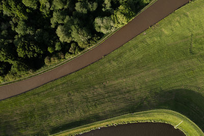 High angle view of road
