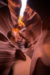 Low angle view of antelope canyon