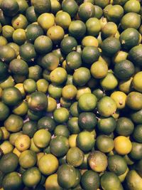 Full frame shot of lemons at market