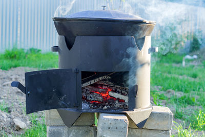 Built structure on barbecue grill