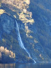 Scenic view of waterfall