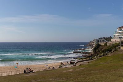 Scenic view of beach against sky