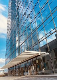 Modern building against blue sky