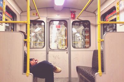 Man sitting in train