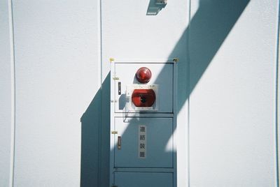 Red door of building