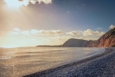 The jurassic coast near exmouth in devon, uk