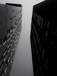 Low angle view of buildings against clear sky