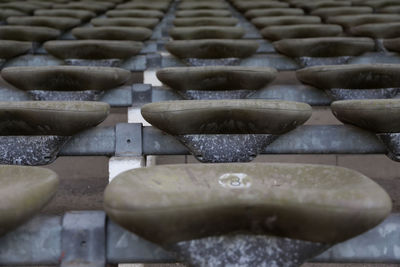 Empty seats in soccer stadium