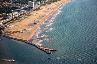 High angle view of people on beach