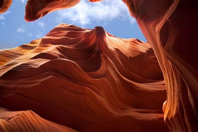 Low angle view of rock formation