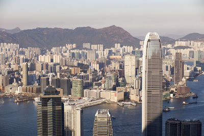 Aerial view of city at waterfront