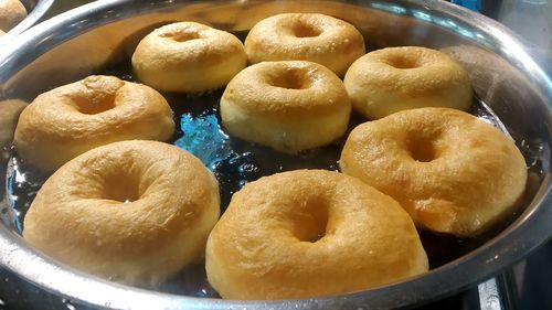 High angle view of dessert in container