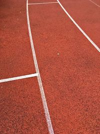 High angle view of running track 