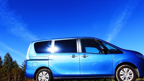 View of car against blue sky