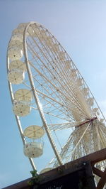 Low angle view of ferris wheel against clear sky