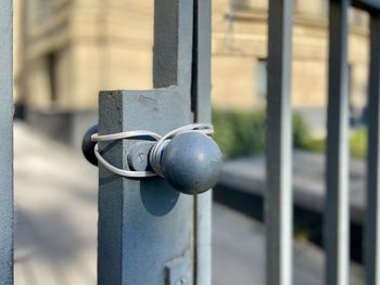 Close-up of closed metal door