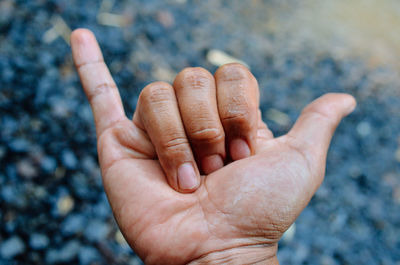 Close-up of human hand