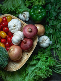 Directly above shot of vegetables on table