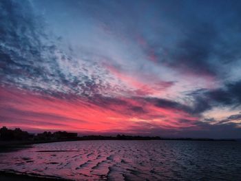 Scenic view of sea against sky at sunset