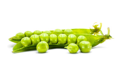 Close-up of green beans against white background