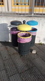 High angle view of multi colored built structure