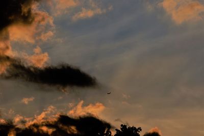 Low angle view of sky at sunset