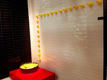 Close-up of yellow wall