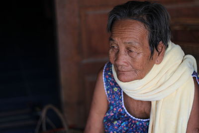 Portrait of woman looking away