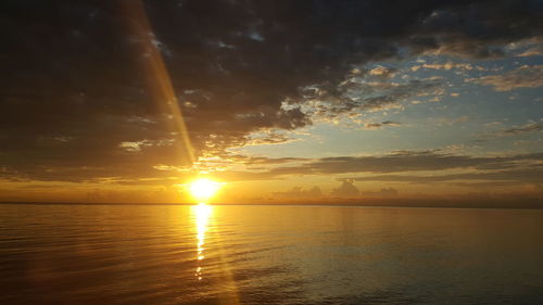 Scenic view of sunset over sea