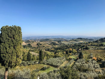 Idyllic agricultural panorama from san gimignano.