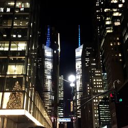 Illuminated cityscape at night