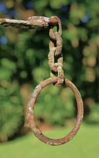 Close-up of rusty chain