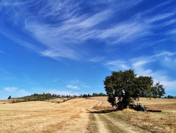 Scenic view of land against sky