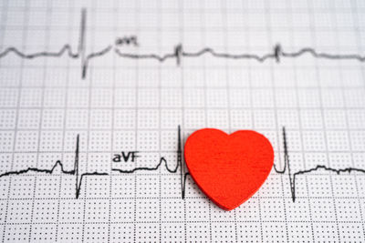 Close-up of heart shapes on jigsaw puzzle