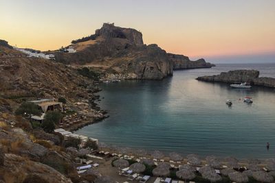 Scenic view of sea during sunset