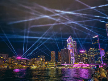 Illuminated light trails at night